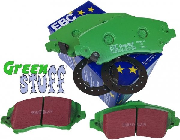 Przednie klocki Green Stuff + NACINANE tarcze hamulcowe EBC seria USR Jeep Wrangler JK 2007-2018