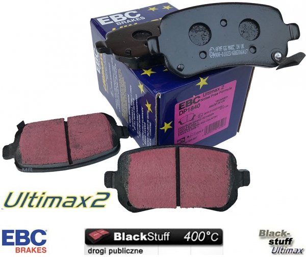 Tylne klocki Ultimax2 + NAWIERCANE NACINANE tarcze hamulcowe 305mm EBC seria GD RAM Cargo Van -2015