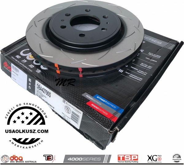 Przednie klocki DBA Xtreme Performance + NACINANE tarcze hamulcowe DBA seria 4000 T3 Lincoln Navigator 2007-2021