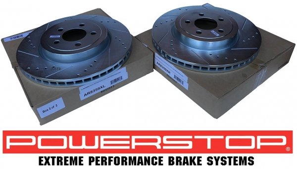 Przednia WIERCONA NACINANA tarcza hamulcowa 345mm POWERSTOP Lancia Thema 2011-
