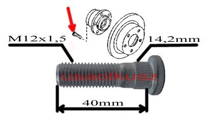 Szpilka piasty koła Toyota Solara