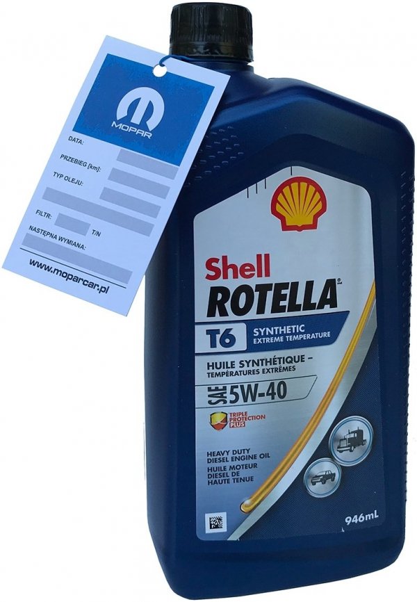 Olej 5W-40 SHELL ROTELLA T6 API SERVICE CJ-4 CK4 CK-4 CK4 CI-4 PLUS CI4 CH4 CH-4 Turbo Diesel z DPF MS-10902 550046216