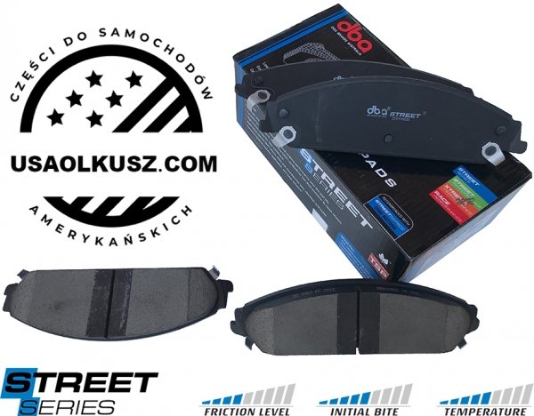 Przednie klocki STREET SERIES + nacinane T3 tarcze DBA seria 4000 345mm Chrysler 300C