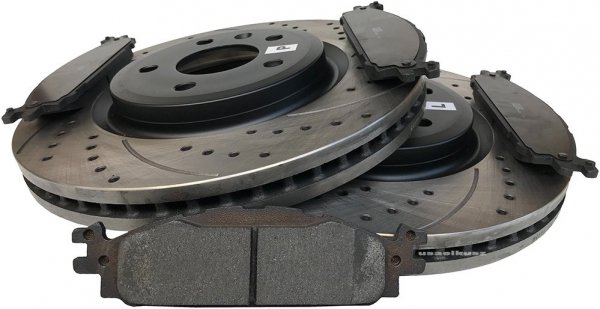 Przednie klocki + WIERCONE tarcze hamulcowe 325mm Ford Taurus 2011-