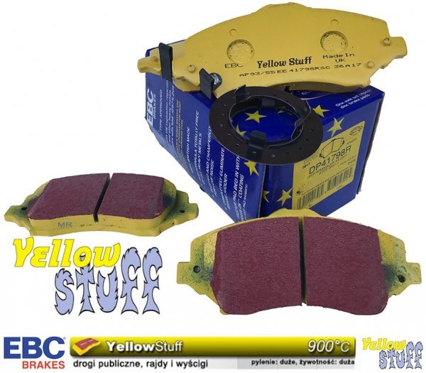 Przednie klocki YellowStuff + NAWIERCANE NACINANE tarcze hamulcowe 302mm EBC seria GD Fiat Freemont -2012