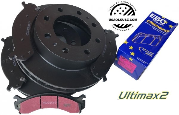 Przednie klocki Ultimax2 + tarcze hamulcowe EBC seria PREMIUM GMC Savana 2500 2003-2019