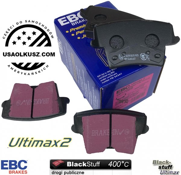 Tylne klocki Ultimax2 + WIERCONE NACINANE tarcze hamulcowe EBC seria GD Chrysler 300C RWD V6