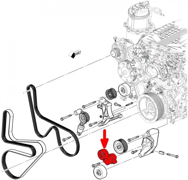 Napinacz paska supercharged Cadillac CT5 6,2 V8 Supercharged