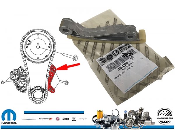 Prowadnica łańcucha rozrządu silnika Jeep Grand Cherokee V8 2009-