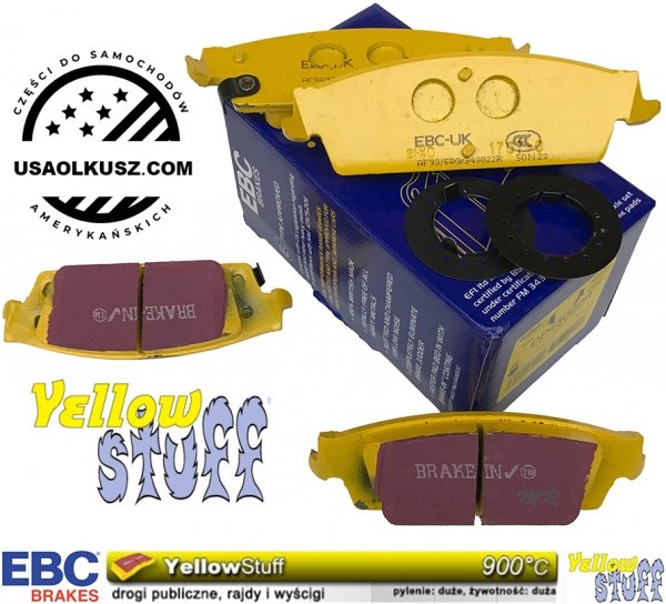 Tylne klocki YellowStuff + NAWIERCANE NACINANE tarcze EBC seria GD GMC Yukon 2007-2020