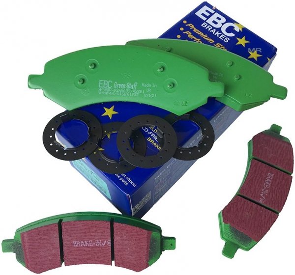 Przednie klocki GreenStuff + tarcze hamulcowe EBC seria PREMIUM Dodge RAM 1500 2006-