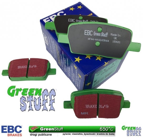 Tylne klocki GreenStuff + NACINANE tarcze hamulcowe 315mm EBC seria USR Cadillac CT6