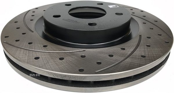Przednia WIERCONA nacinana tarcza hamulcowa BLACK Chrysler Sebring 2007-