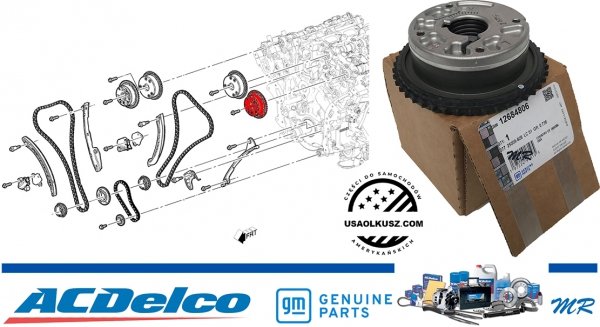 Koło zębate VVT lewego wałka zaworów wydechowych Chevrolet Camaro 3,6 V6 2016-