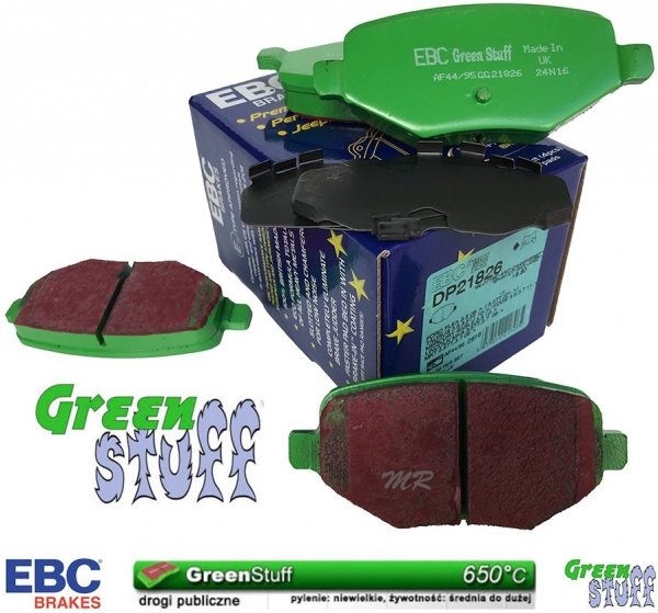 Tylne klocki GreenStuff + tarcze hamulcowe 330mm EBC seria Premium Ford Taurus 2008-