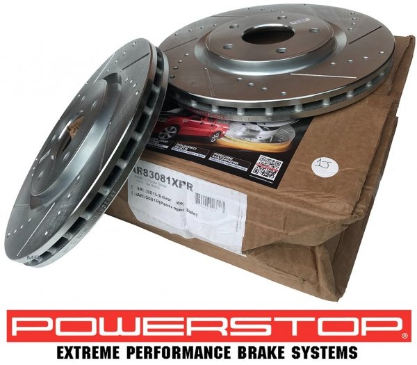 Przednia WIERCONA nacinana tarcza hamulcowa 330mm POWERSTOP Volkswagen Routan 2012-