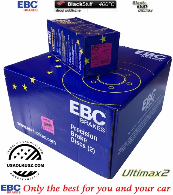 Przednie klocki Ultimax2 + tarcze hamulcowe EBC seria PREMIUM GMC Savana 2500 2003-2019