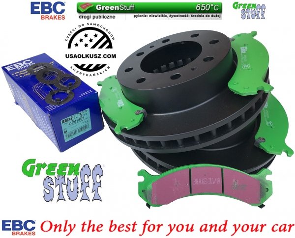 Przednie klocki GreenStuff + tarcze hamulcowe EBC seria PREMIUM Chevrolet Express 2500 2003-2021