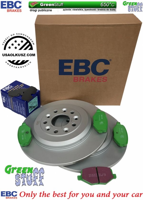 Tylne klocki GreenStuff + tarcze hamulcowe 330mm EBC seria Premium Ford Flex 2009-2019