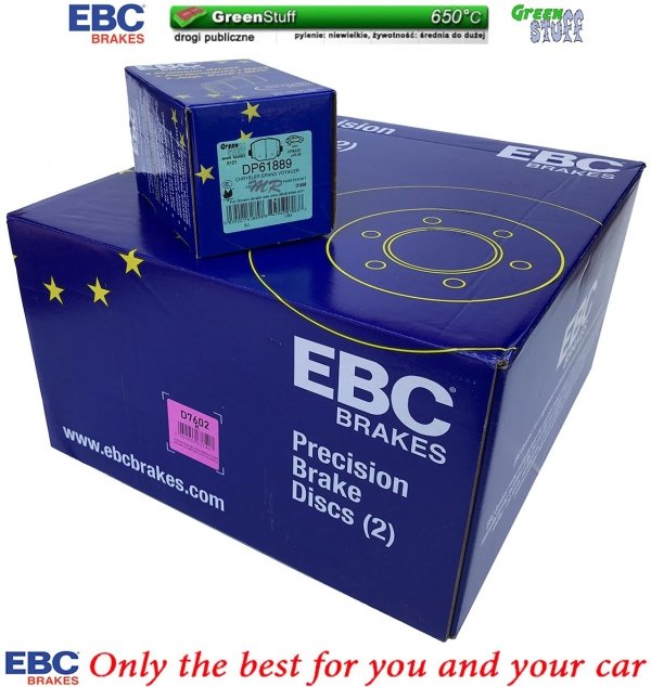 Tylne klocki GreenStuff + tarcze hamulcowe 328mm EBC seria Premium RAM Cargo Van 2012-