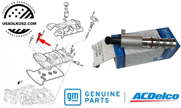Elektrozawór faz rozrządu zaworów wydechowych VVT Cadillac CT5 3,0 V6