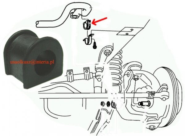 Guma tuleja stabilizatora przedniego 25mm Jeep