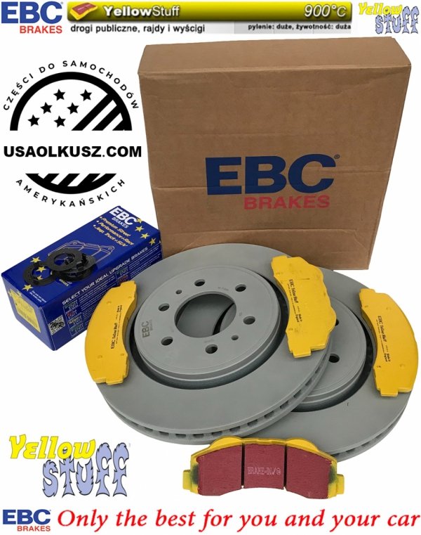 Przednie klocki YellowStuff + tarcze hamulcowe EBC seria Premium Lincoln Navigator 2011--2021