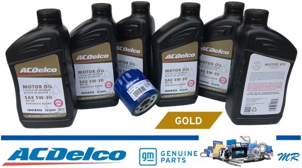 Filtr + olej silnikowy ACDelco Gold Synthetic Blend 5W30 API SP GF-6 GMC Savana 2003-2006