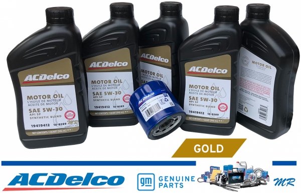 Filtr + olej silnikowy ACDelco Gold Synthetic Blend 5W30 API SP GF-6 Buick Encore 1,4 Turbo