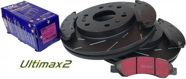 Przednie klocki Ultimax2 + NACINANE tarcze hamulcowe 330mm EBC seria USR Chevrolet Silverado 1500 2005-2007