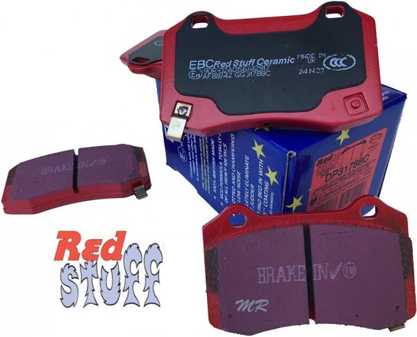 Tylne CERAMICZNE klocki RedStuff + NACINANE tarcze hamulcowe 350mm EBC seria USR Chrysler 300C SRT