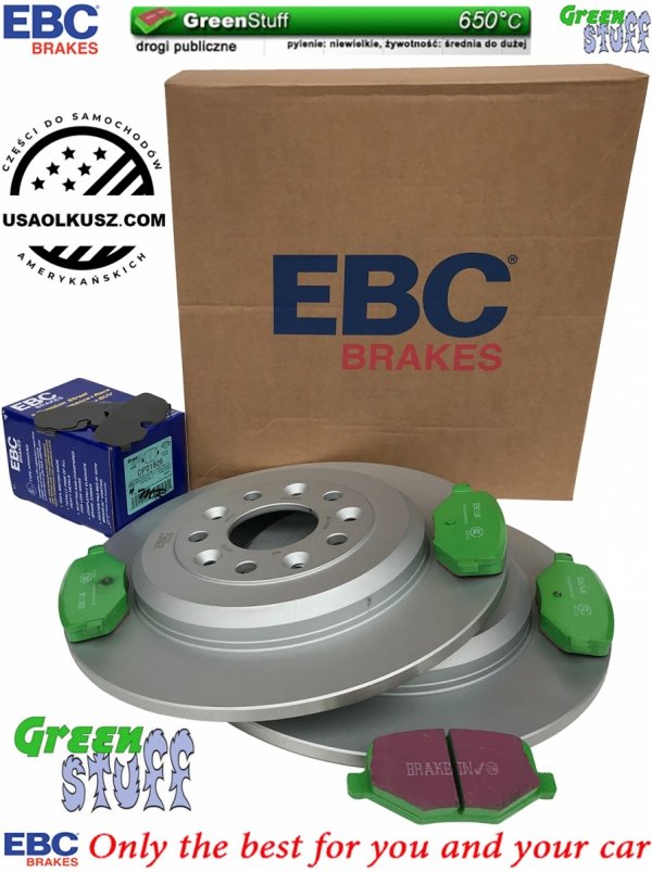 Tylne klocki GreenStuff + tarcze hamulcowe 330mm EBC seria Premium Ford Explorer 2011-2019