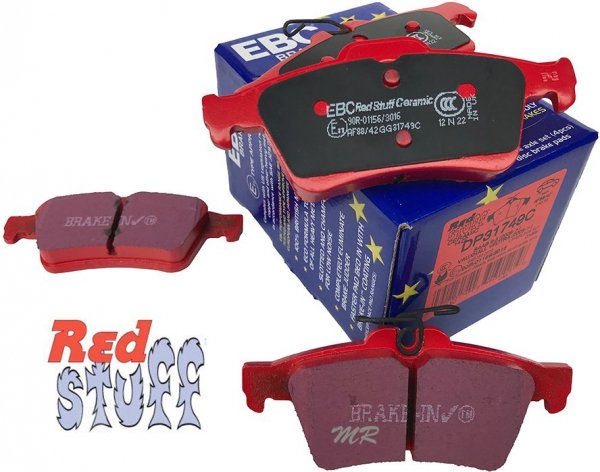 Tylne CERAMICZNE klocki RedStuff + tarcze hamulcowe 280mm EBC seria Premium Ford Kuga 2013-2016