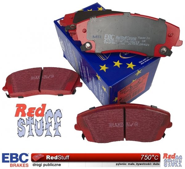 Przednie CERAMICZNE klocki RedStuff + tarcze hamulcowe 320mm EBC seria PREMIUM Dodge Magnum RWD V6
