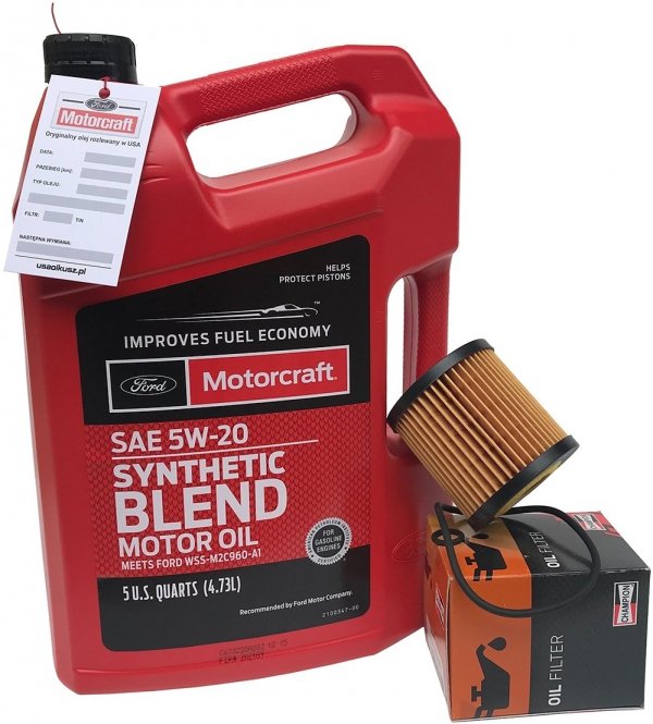 Wkład filtra oraz olej silnika Motorcraft 5W20 Mazda