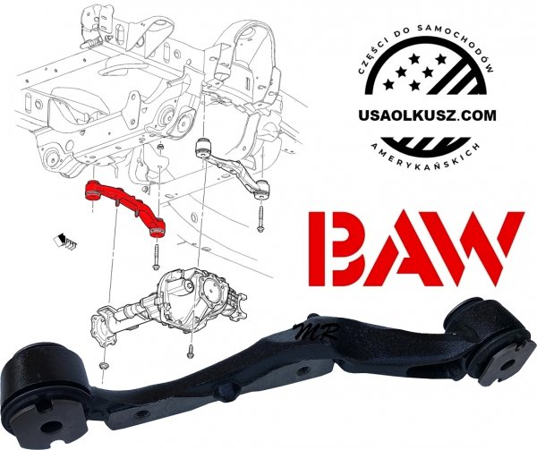 Wspornik mocowanie przedniego mostu prawe GMC Yukon 2007-2019