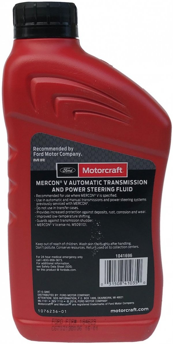Olej automatycznej skrzyni biegów Motorcraft MERCON V 0,945 Ford