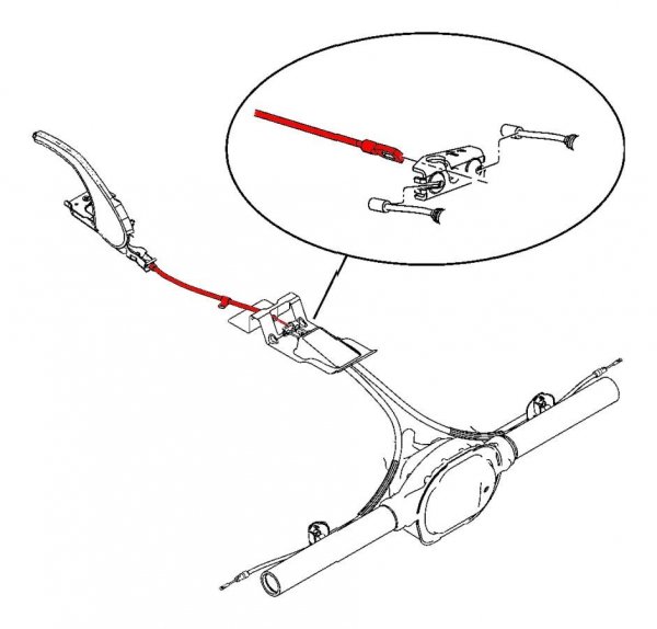 Linka hamulcowa przednia 770mm Jeep Commander 2008-