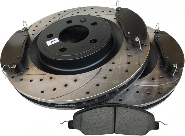 Przednie klocki +  WIERCONE tarcze hamulcowe 336mm Ford Mustang 2011-2014