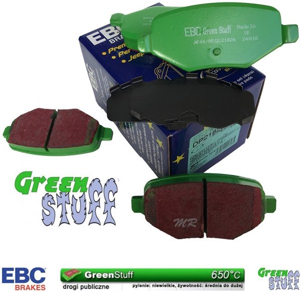 Tylne klocki GreenStuff + NAWIERCANE NACINANE tarcze hamulcowe 330mm EBC seria GD Ford Edge 2011-2014