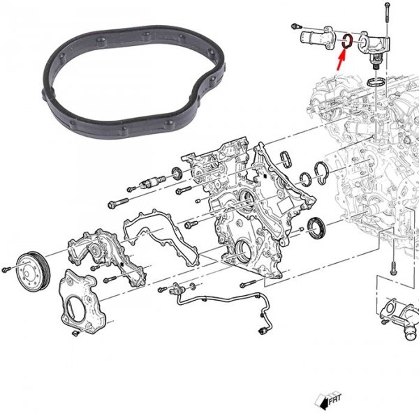 Uszczelka króćca obudowy termostatu Chevrolet Colorado 3,6 V6