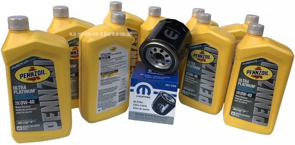 Olej Pennzoil 0W40 oraz oryginalny filtr MOPAR Jeep Grand Cherokee Trackhawk 6,2 V8