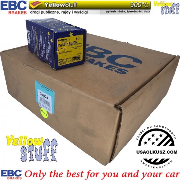 Tylne klocki YellowStuff + tarcze hamulcowe 296mm EBC seria PREMIUM Ford Mustang SVT Cobra 1994-2004