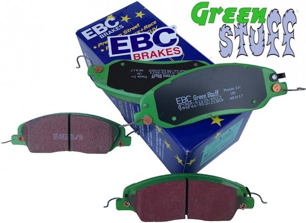 Przednie klocki GreenStuff + NACINANE tarcze hamulcowe EBC seria USR 316mm Ford Mustang 2005-2014