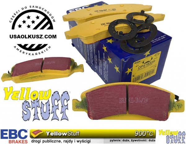 Przednie klocki YellowStuff + NAWIERCANE NACINANE tarcze hamulcowe 330mm EBC seria GD GMC Yukon 2009-