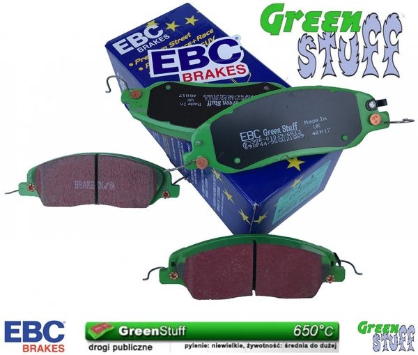 Przednie klocki GreenStuff + NACINANE tarcze hamulcowe 316mm EBC seria BSD Ford Mustang 2005-2014