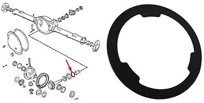 Podkładka regulacyjna łożysk wałka ataku mostu 213MM - 0,88mm Jeep Grand Cherokee 2005-2010