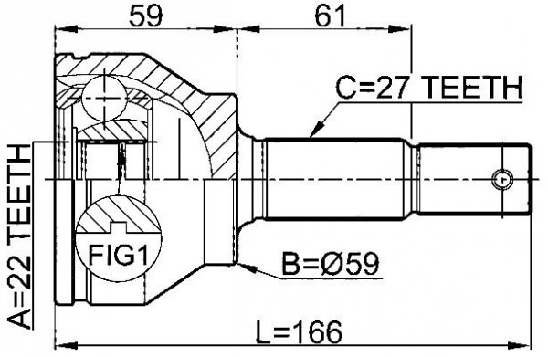 Zewnętrzny przedni przegub napędowy Infiniti EX35 EX37 J50 2007- 39211-CG000