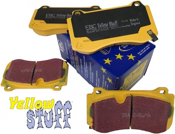 Przednie klocki YellowStuff + NACINANE tarcze hamulcowe 360mm EBC seria USR Chrysler 300C SRT