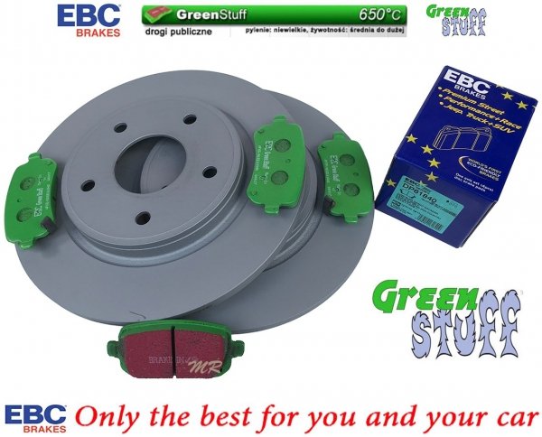 Tylne klocki GreenStuff + tarcze hamulcowe 305mm EBC seria PREMIUM Dodge Journey -2013